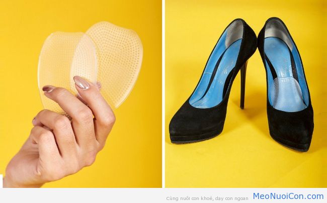 2. Miếng silicone lót giàyĐộ êm, mềm của silicone sẽ giúp bạn cảm thấy dễ chịu hơn khi mang giày. Bạn có thể mua loại lót silicone dài bằng cả bàn chân, hoặc loại miếng ngắn - đặt dưới gót hay ngón chân - tùy theo nhu cầu sử dụng.
